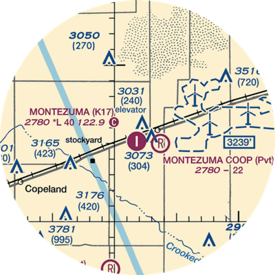 Montezuma Municipal Airport (K17) VFR Sectional  Gaming Mouse Pad