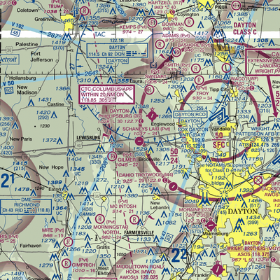 Brookville Air-Park Airport (I62) VFR Sectional  Gaming Mouse Pad