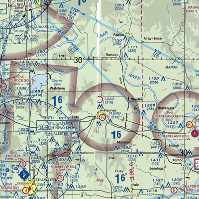 Pawnee Municipal Airport (H97) VFR Sectional  Gaming Mouse Pad