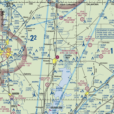 Nowata Municipal Airport (H66) VFR Sectional  Gaming Mouse Pad