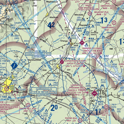 Gordonsville Municipal Airport (GVE) VFR Sectional  Gaming Mouse Pad