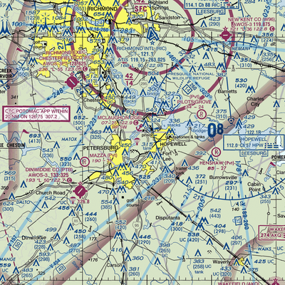 Fort Lee Army Airfield (FLE) VFR Sectional  Gaming Mouse Pad