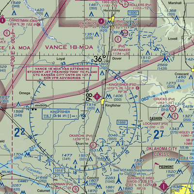 Kingfisher Airport (F92) VFR Sectional  Gaming Mouse Pad