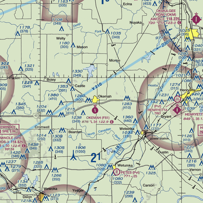 Okemah Flying Field (F81) VFR Sectional  Gaming Mouse Pad