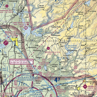 Brownsville Airport (F25) VFR Sectional  Gaming Mouse Pad