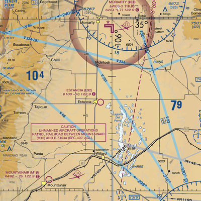 Estancia Municipal Airport (E92) VFR Sectional  Gaming Mouse Pad