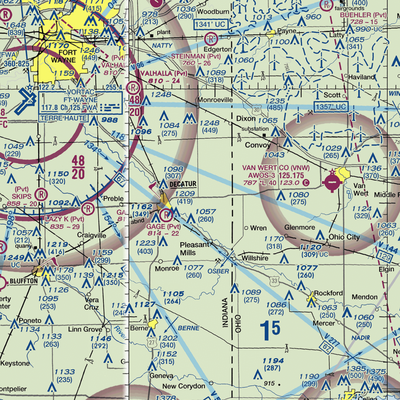 Decatur HI-Way Airfield (DCR) VFR Sectional  Gaming Mouse Pad