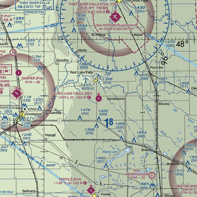 Red Lake Falls Municipal Airport (D81) VFR Sectional  Gaming Mouse Pad