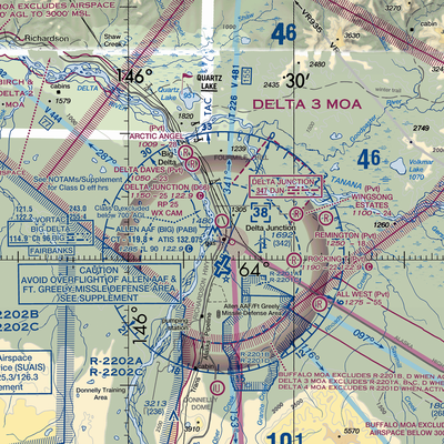 Delta Junction Airport (D66) VFR Sectional  Gaming Mouse Pad