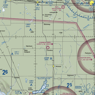 Corsica Municipal Airport (D65) VFR Sectional  Gaming Mouse Pad