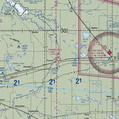 Towner Municipal Airport (D61) VFR Sectional  Gaming Mouse Pad