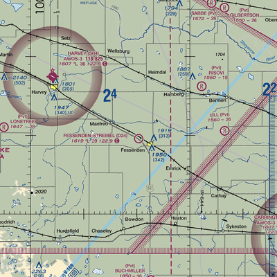 Fessenden Municipal Airport (D24) VFR Sectional  Gaming Mouse Pad