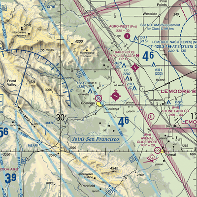 Coalinga Airport (CLG) VFR Sectional  Gaming Mouse Pad