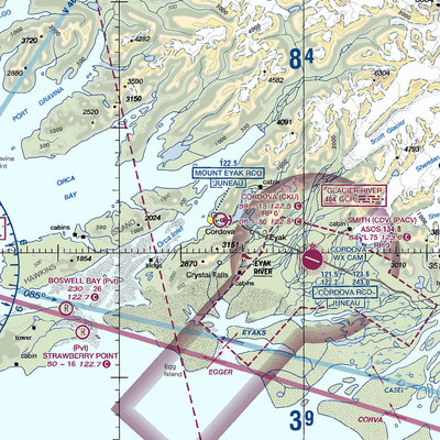 Cordova Municipal Airport (CKU) VFR Sectional  Gaming Mouse Pad