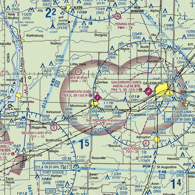 Monmouth Municipal Airport (C66) VFR Sectional  Gaming Mouse Pad