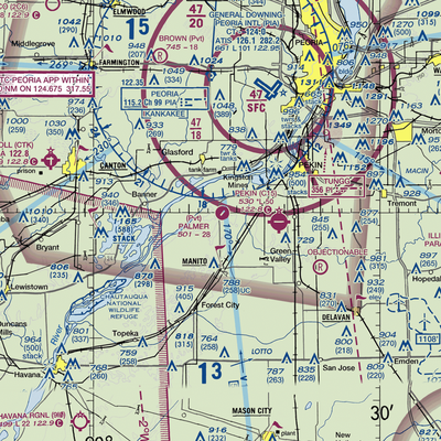 Manito Mitchell Airport (C45) VFR Sectional  Gaming Mouse Pad