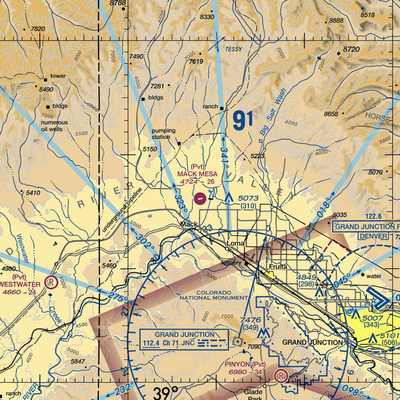 Mack Mesa Airport (C07) VFR Sectional  Gaming Mouse Pad