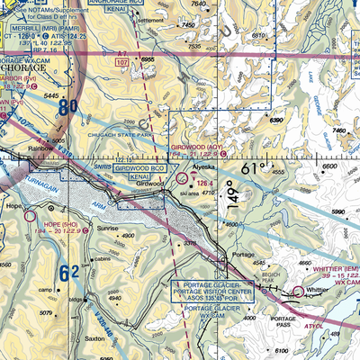 Girdwood Airport (AQY) VFR Sectional  Gaming Mouse Pad