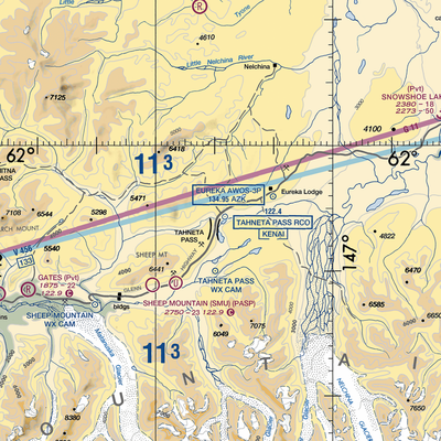 Gunsight Mountain Airport (A88) VFR Sectional  Gaming Mouse Pad