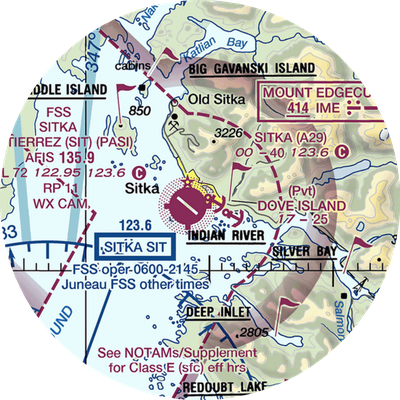 Sitka Seaplane Base (A29) VFR Sectional  Gaming Mouse Pad