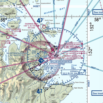 Kodiak /Lilly Lake/ Seaplane Base (9Z3) VFR Sectional  Gaming Mouse Pad