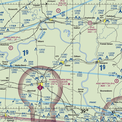 Slater Memorial Airport (9K5) VFR Sectional  Gaming Mouse Pad