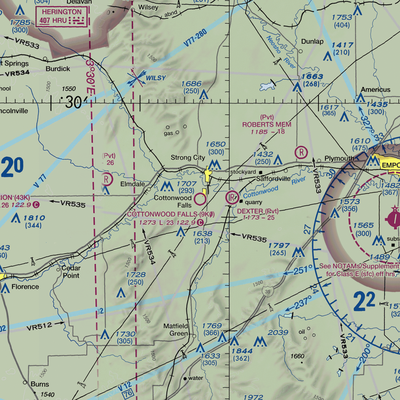 Chase County Airport (9K0) VFR Sectional  Gaming Mouse Pad