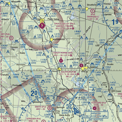 Crazy Horse Municipal Airport (97F) VFR Sectional  Gaming Mouse Pad