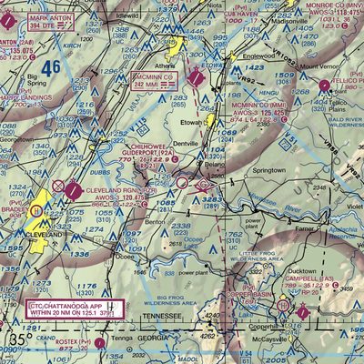 Chilhowee Gliderport (92A) VFR Sectional  Gaming Mouse Pad