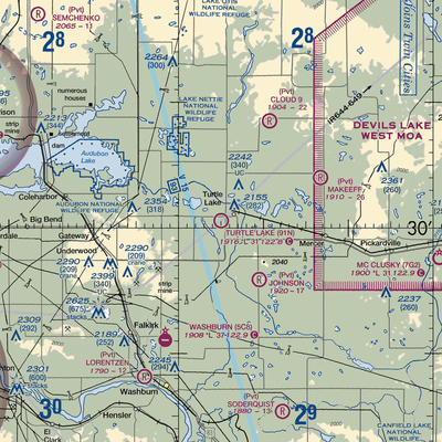 Turtle Lake Municipal Airport (91N) VFR Sectional  Gaming Mouse Pad