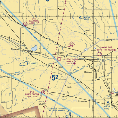 Ryegate Airport (8U0) VFR Sectional  Gaming Mouse Pad