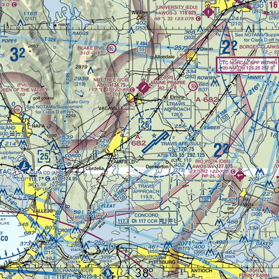 Travis Air Force Base Aero Club (8Q0) VFR Sectional  Gaming Mouse Pad