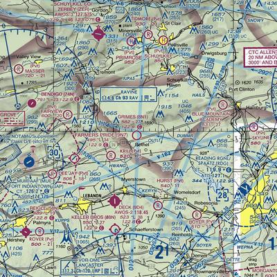 Grimes Airport (8N1) VFR Sectional  Gaming Mouse Pad