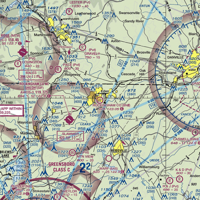 Rockingham County Heliport (8N0) VFR Sectional  Gaming Mouse Pad