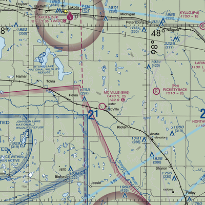 Mc Ville Municipal Airport (8M6) VFR Sectional  Gaming Mouse Pad