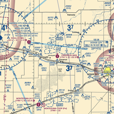 Cimarron Municipal Airport (8K8) VFR Sectional  Gaming Mouse Pad