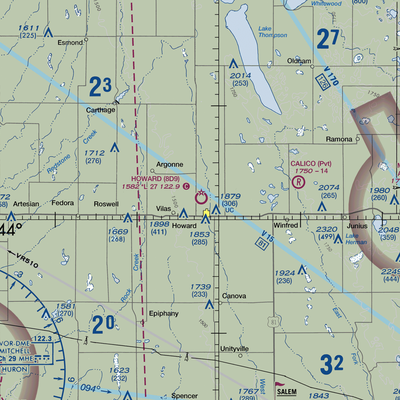 Howard Municipal Airport (8D9) VFR Sectional  Gaming Mouse Pad