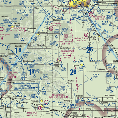 Traer Municipal Airport (8C6) VFR Sectional  Gaming Mouse Pad