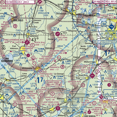 Palmyra Municipal Airport (88C) VFR Sectional  Gaming Mouse Pad