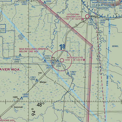 Big Falls Municipal Airport (7Y9) VFR Sectional  Gaming Mouse Pad