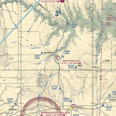 White River Municipal Airport (7Q7) VFR Sectional  Gaming Mouse Pad