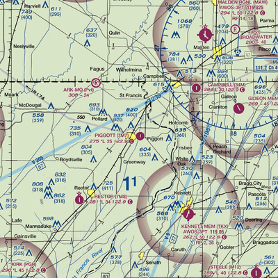 Piggott Municipal Airport (7M7) VFR Sectional  Gaming Mouse Pad