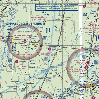 Mc Crory/Morton Airport (7M0) VFR Sectional  Gaming Mouse Pad