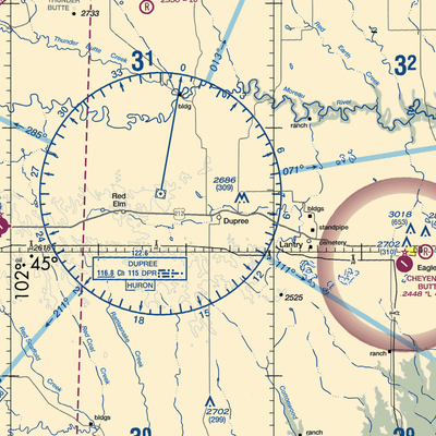 Dupree Municipal Airport (7F2) VFR Sectional  Gaming Mouse Pad