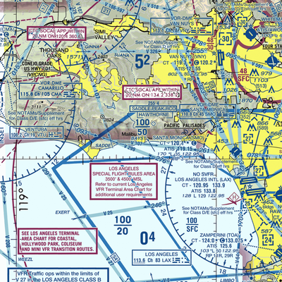 Malibu Administrative Center Heliport (74L) VFR Sectional  Gaming Mouse Pad