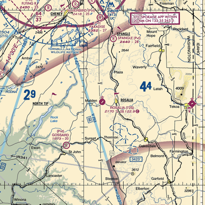 Rosalia Municipal Airport (72S) VFR Sectional  Gaming Mouse Pad