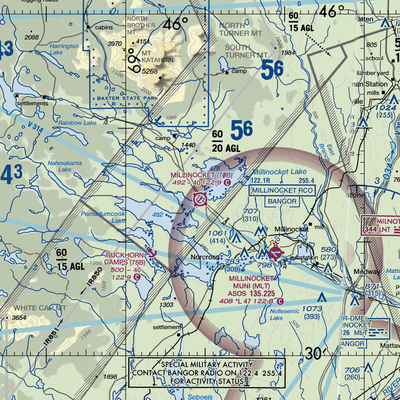 Millinocket Seaplane Base (70B) VFR Sectional  Gaming Mouse Pad