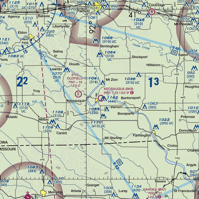 Keosauqua Municipal Airport (6K9) VFR Sectional  Gaming Mouse Pad