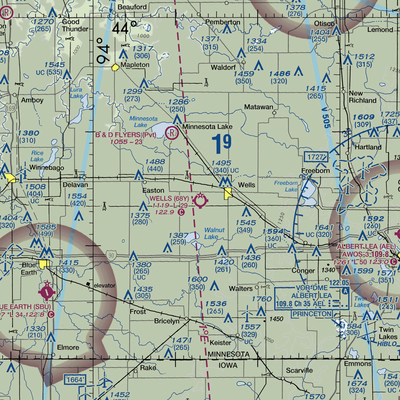 Wells Municipal Airport (68Y) VFR Sectional  Gaming Mouse Pad