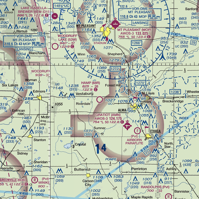 Hamp Airport (68R) VFR Sectional  Gaming Mouse Pad